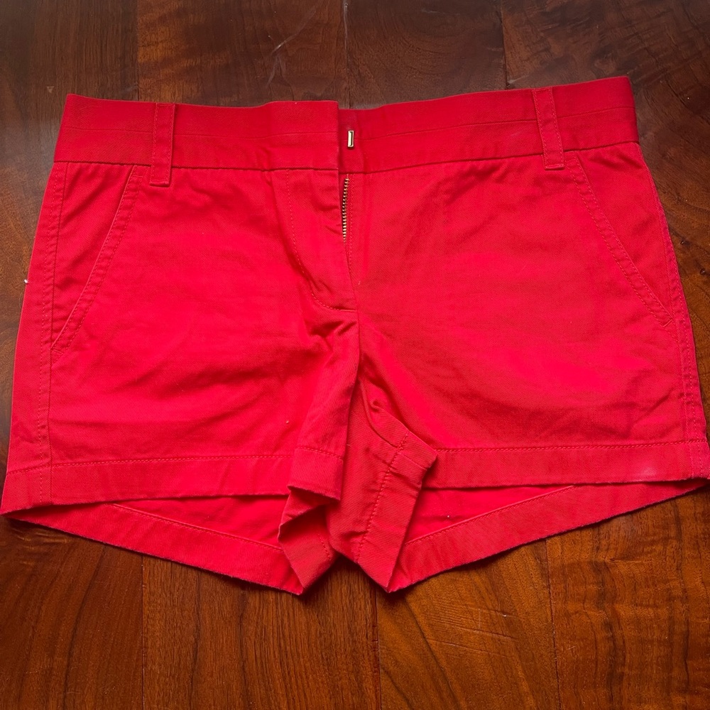 J. Crew 100% Cotton Chino Broken-In Red Shorts 3.5”
